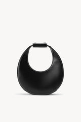 Black mini moon bag with top handle